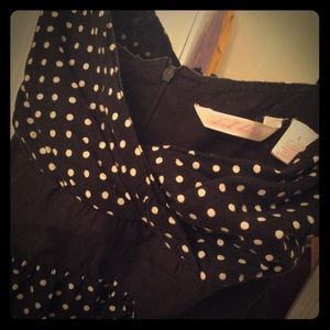 Black and white polka dot spaghetti strap dress